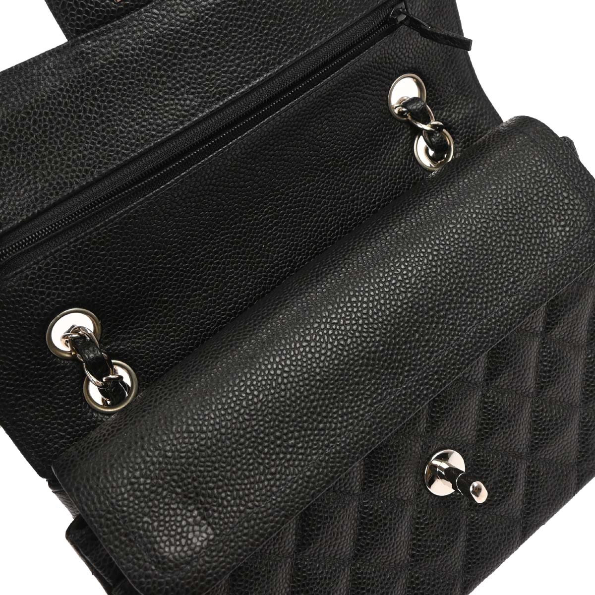 Chanel 2000-2001 Black Caviar Small Classic Double Flap Shoulder Bag