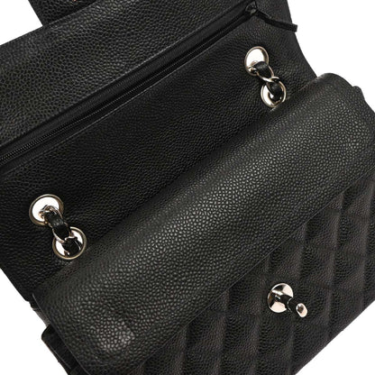 Chanel 2000-2001 Black Caviar Small Classic Double Flap Shoulder Bag