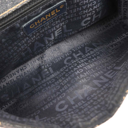 Chanel 2005-2006 Navy Denim Single Flap Chain Shoulder Bag