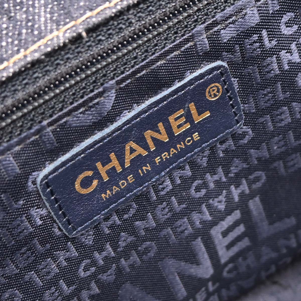 Chanel 2005-2006 Navy Denim Single Flap Chain Shoulder Bag