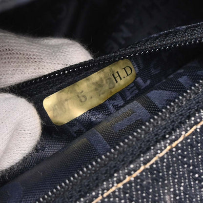 Chanel 2005-2006 Navy Denim Single Flap Chain Shoulder Bag