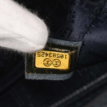 Chanel 2005-2006 Navy Denim Single Flap Chain Shoulder Bag