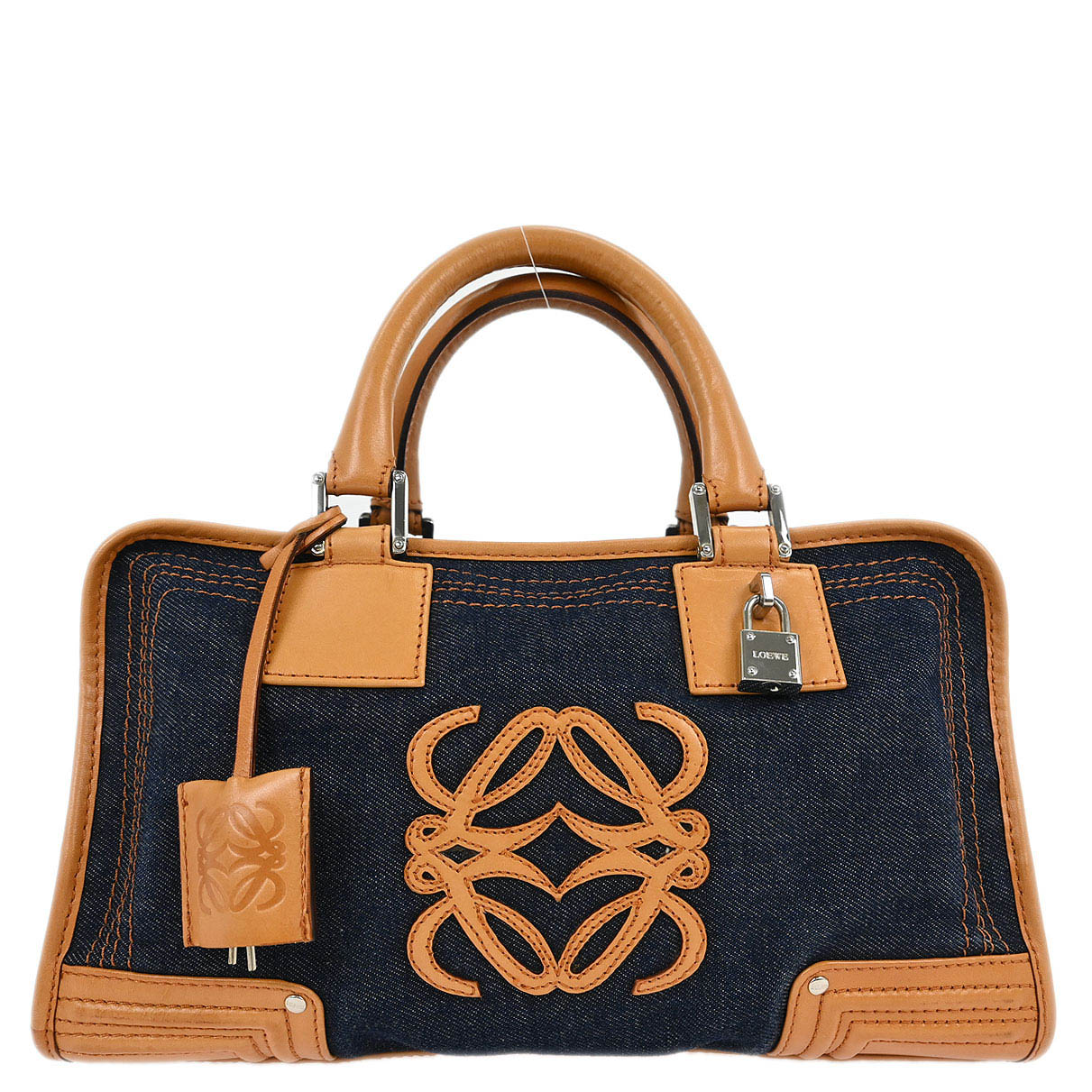 Loewe Navy Denim Amazona 28 Handbag