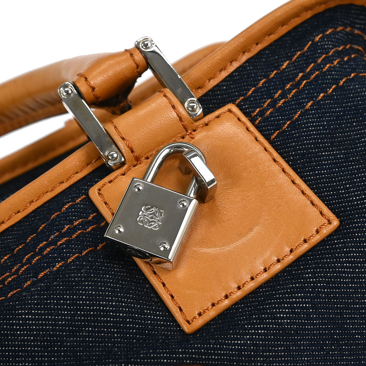 Loewe Navy Denim Amazona 28 Handbag