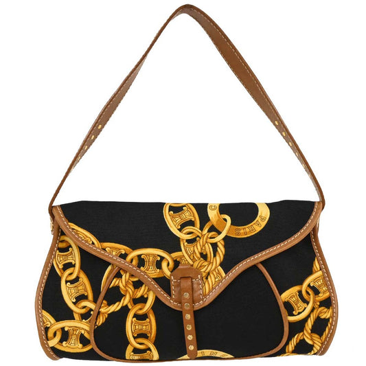 Celine Black Canvas Handbag