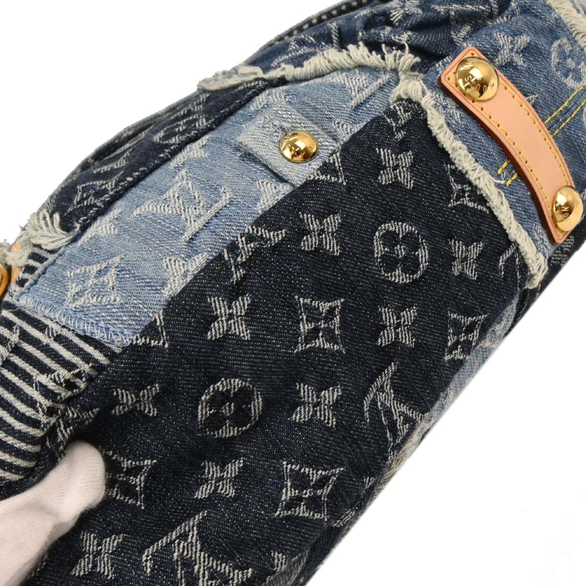 Louis Vuitton 2007 Monogram Denim Patchwork Postie 2way Shoulder Handbag M95374