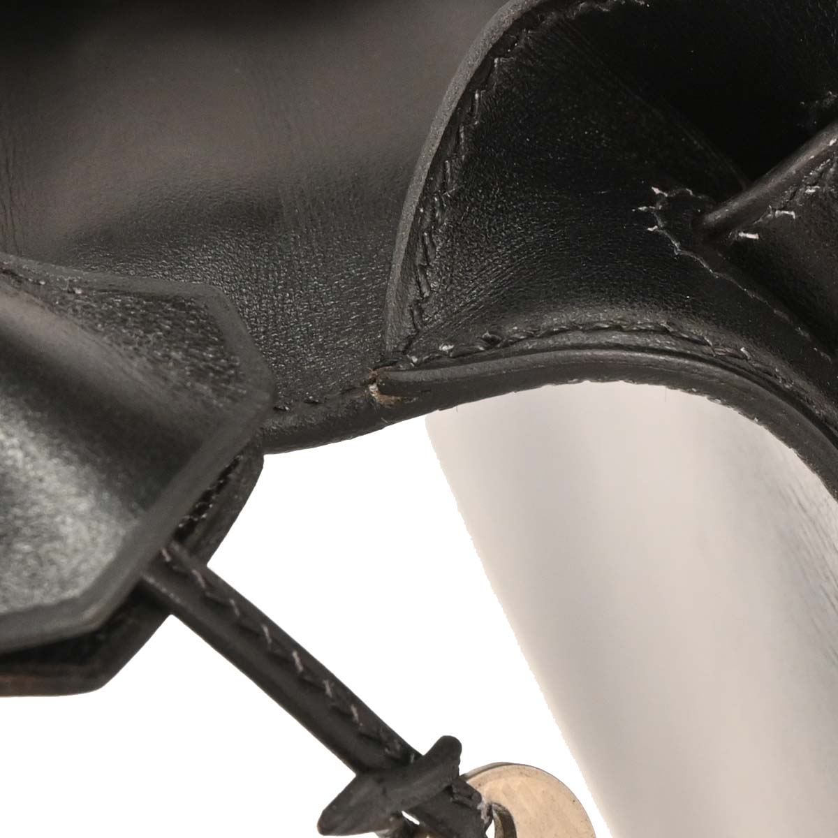 Hermes 1999 Black Box Calf Kelly 32 Sellier 2way Shoulder Handbag