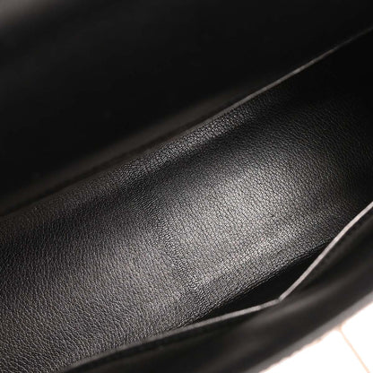 Hermes 1999 Black Box Calf Kelly 32 Sellier 2way Shoulder Handbag