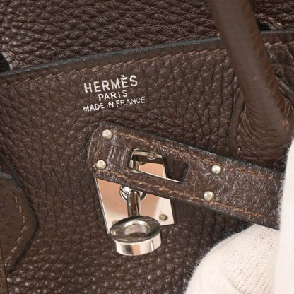 Hermes Ebene Togo Birkin 25 Handbag