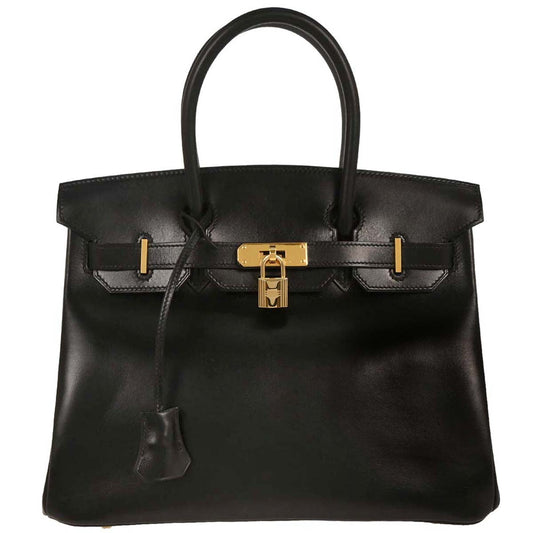 LAPOPUP Hermes Black Box Calf Birkin 30 Handbag