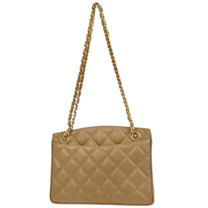 Chanel 1994-1996 Beige Caviar Chain Tote Bag
