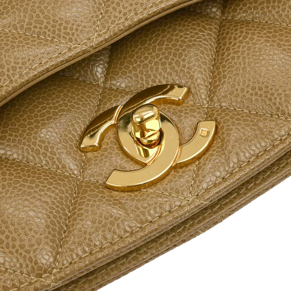 Chanel 1994-1996 Beige Caviar Chain Tote Bag