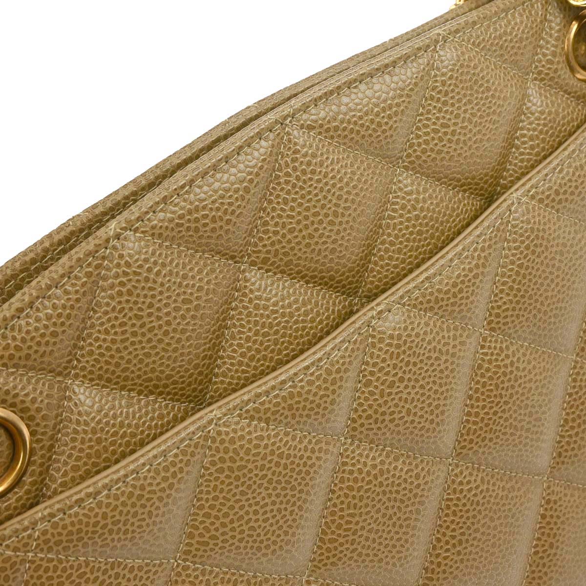 Chanel 1994-1996 Beige Caviar Chain Tote Bag