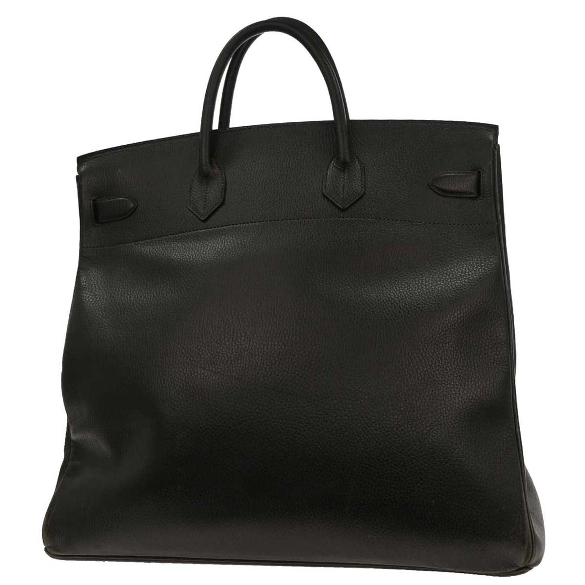 Hermes 1997 Black Taurillon Clemence Haut a Courroies 45 Handbag