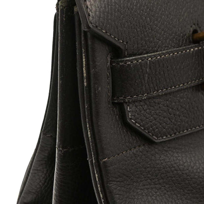 Hermes 1997 Black Taurillon Clemence Haut a Courroies 45 Handbag