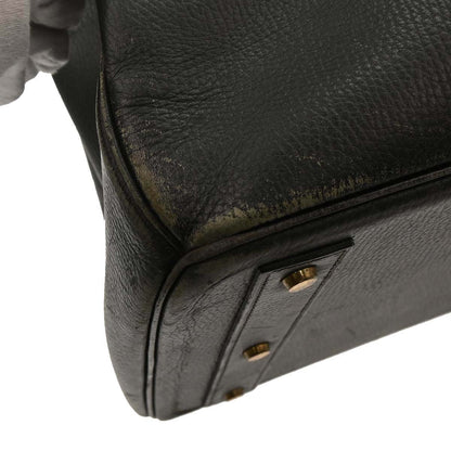 Hermes 1997 Black Taurillon Clemence Haut a Courroies 45 Handbag