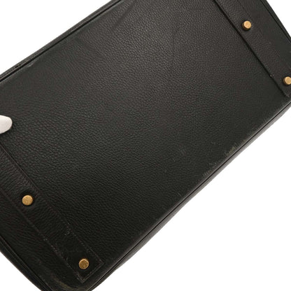 Hermes 1997 Black Taurillon Clemence Haut a Courroies 45 Handbag