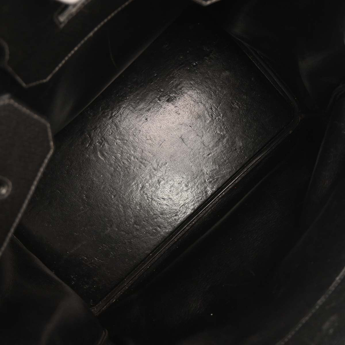 Hermes 1997 Black Taurillon Clemence Haut a Courroies 45 Handbag