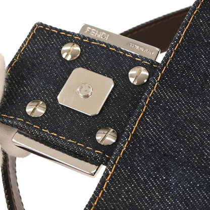 Fendi Navy Denim Beads Baguette Handbag