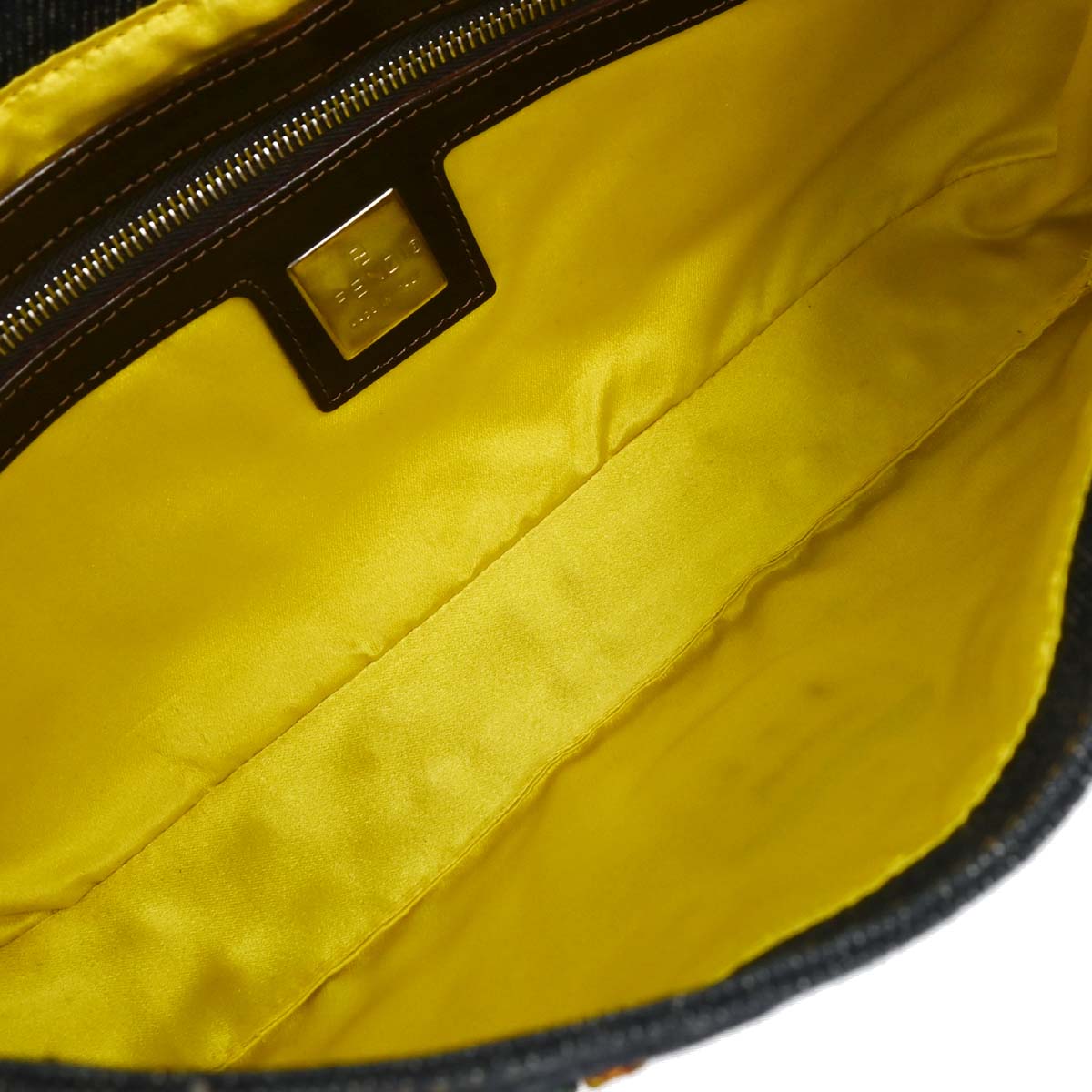 Fendi Navy Denim Beads Baguette Handbag