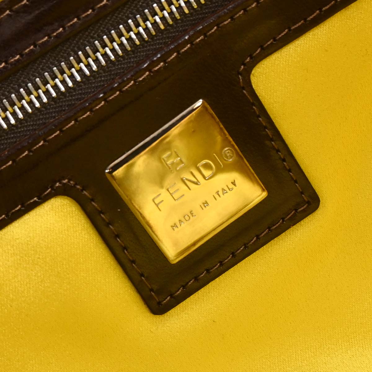 Fendi Navy Denim Beads Baguette Handbag