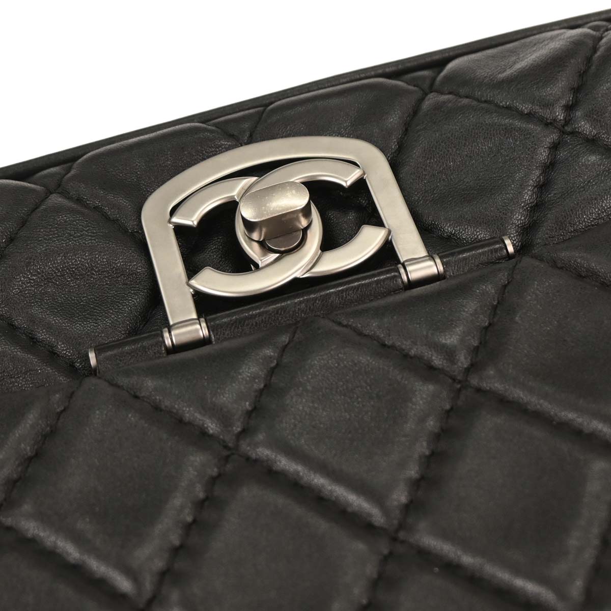 Chanel 2008-2009 Black Lambskin Secret Label Flap Handbag