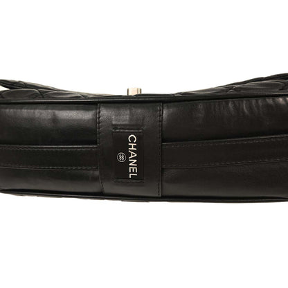 Chanel 2008-2009 Black Lambskin Secret Label Flap Handbag