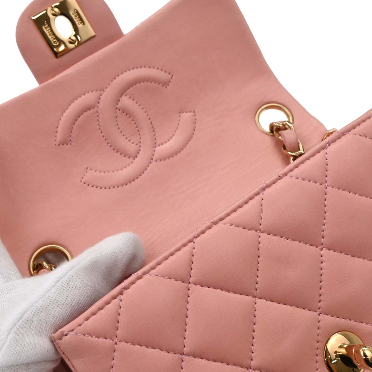 Chanel 2008-2009 Lambskin Mini Classic Square Flap Bag