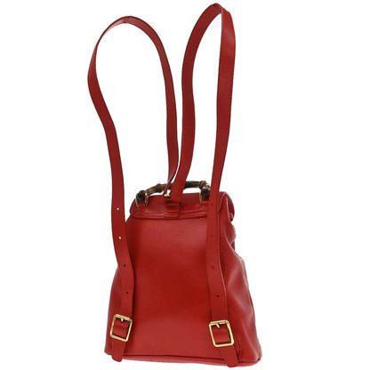 Gucci Red Bamboo Backpack