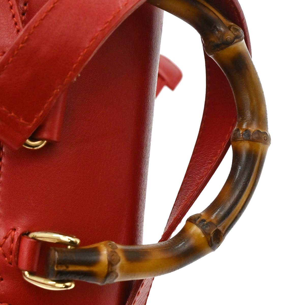 Gucci Red Bamboo Backpack
