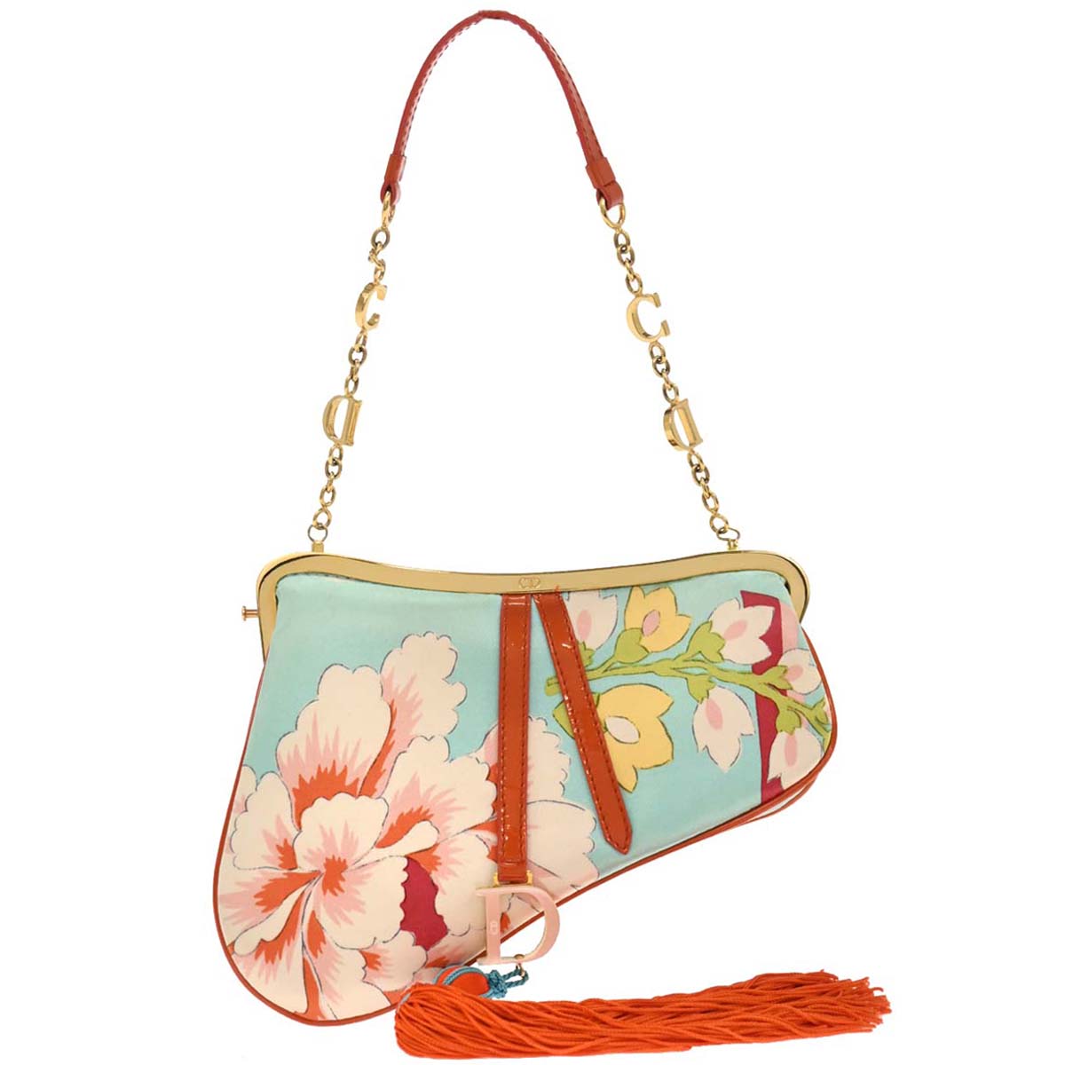 Christian Dior 2003 Blue Satin Saddle Handbag