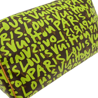 Louis Vuitton 2008 Green Monogram Graffiti Speedy 30 Handbag M93706