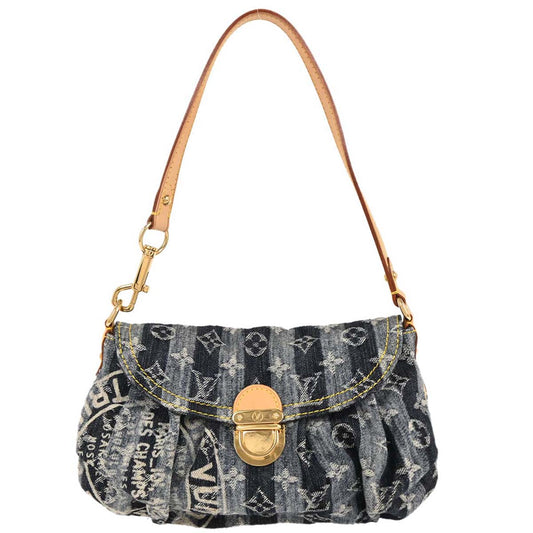 Louis Vuitton 2006 Blue Monogram Denim Mini Pleaty Raye Handbag M95333