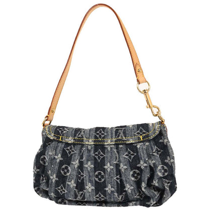 Louis Vuitton 2006 Blue Monogram Denim Mini Pleaty Raye Handbag M95333