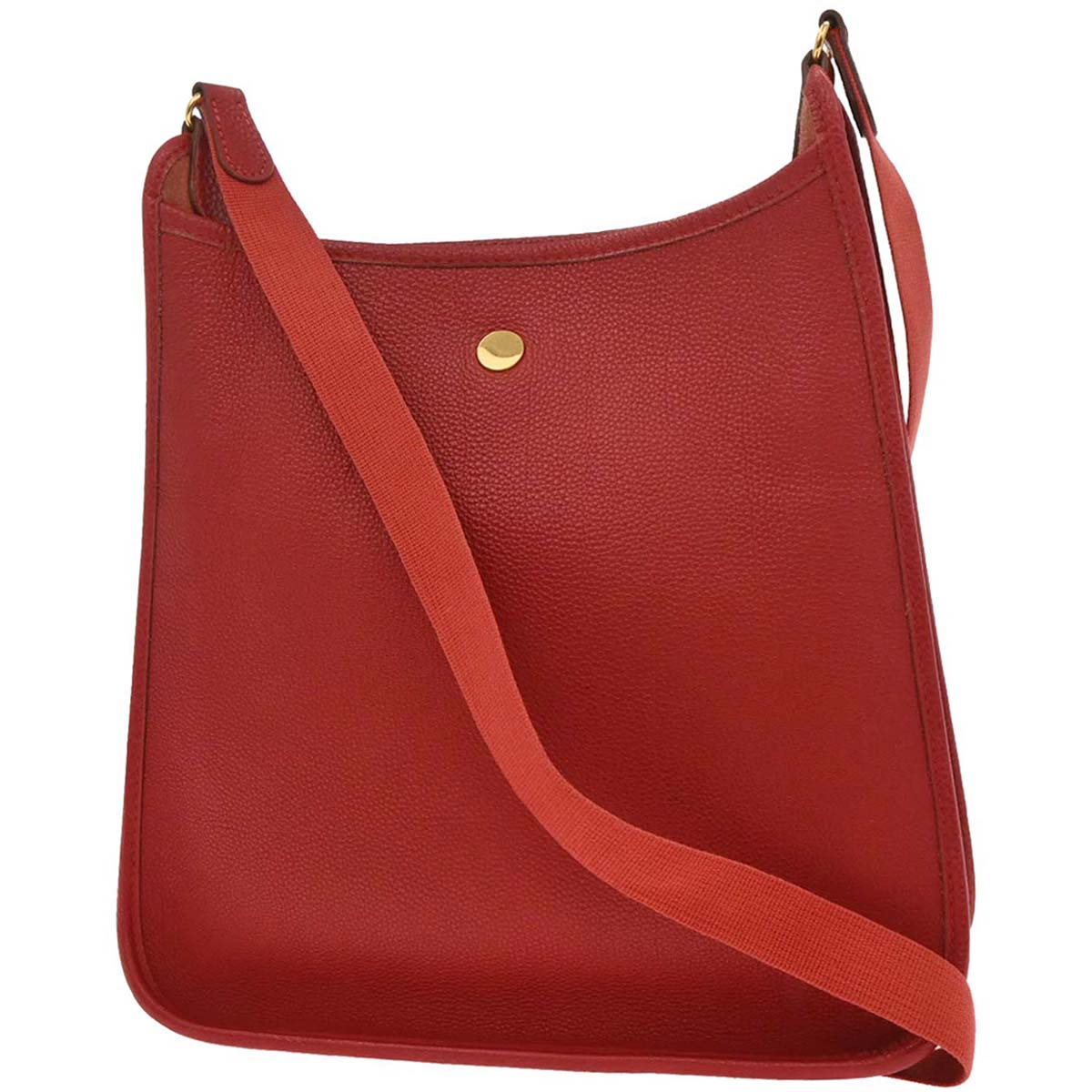 Hermes 2003 Rouge Garance Togo Vespa PM Shoulder Bag