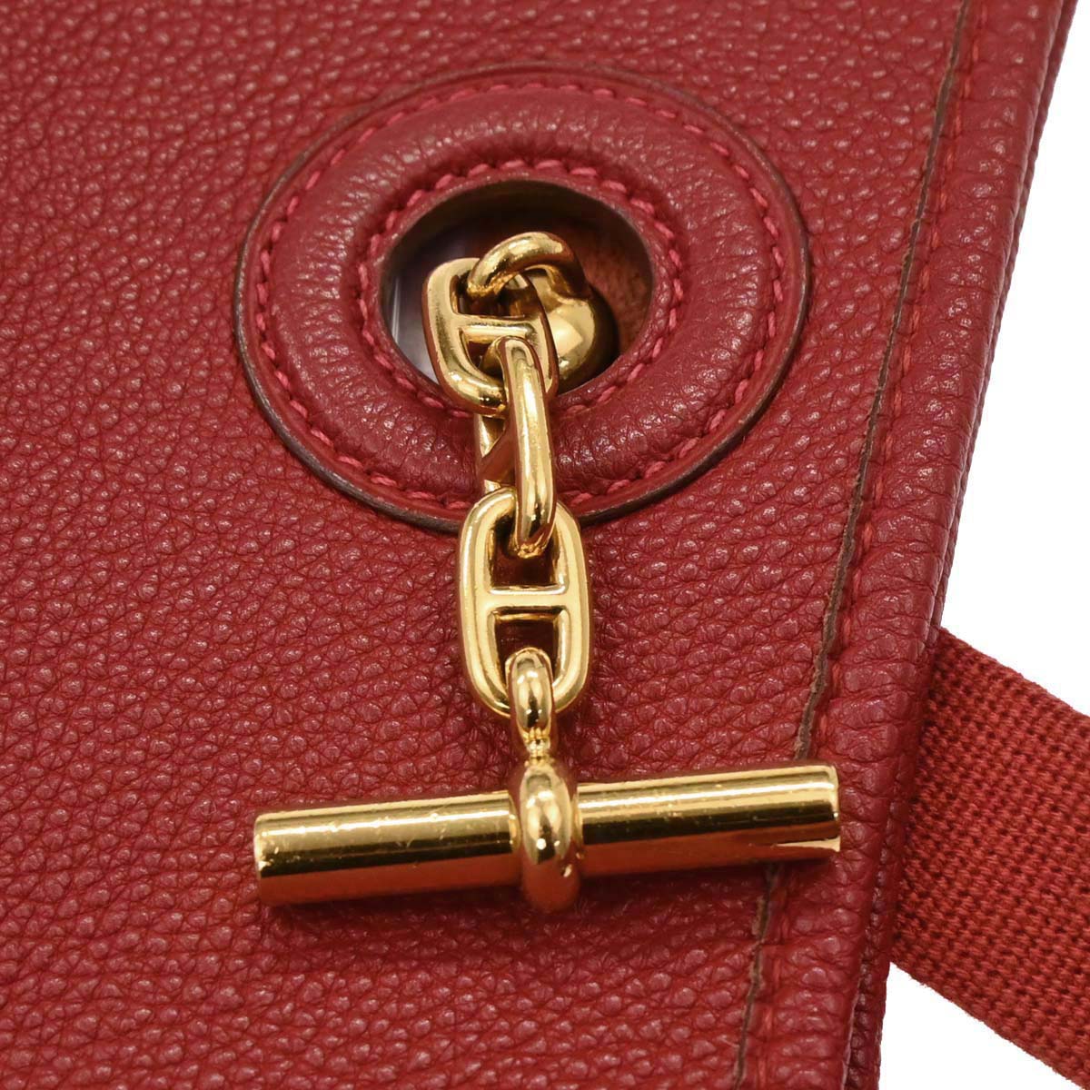 Hermes 2003 Rouge Garance Togo Vespa PM Shoulder Bag