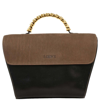 Loewe Black Brown Leather Velazquez Handbag