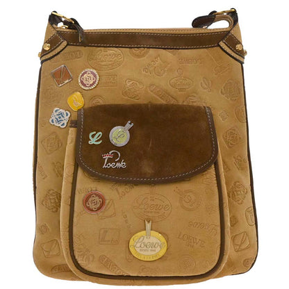 Loewe * Beige Suede 160th Anniversary Shoulder Bag