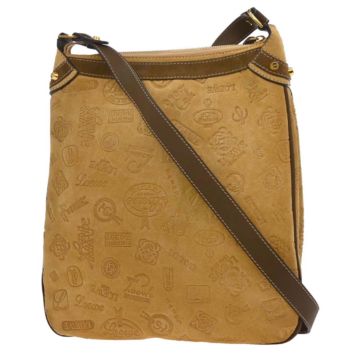 Loewe * Beige Suede 160th Anniversary Shoulder Bag