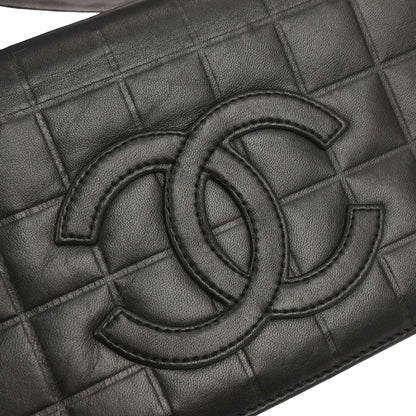 Chanel 2000-2001 Black Lambskin Choco Bar Shoulder Bag