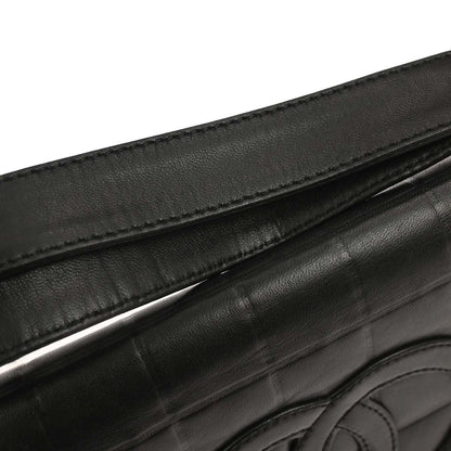 Chanel 2000-2001 Black Lambskin Choco Bar Shoulder Bag