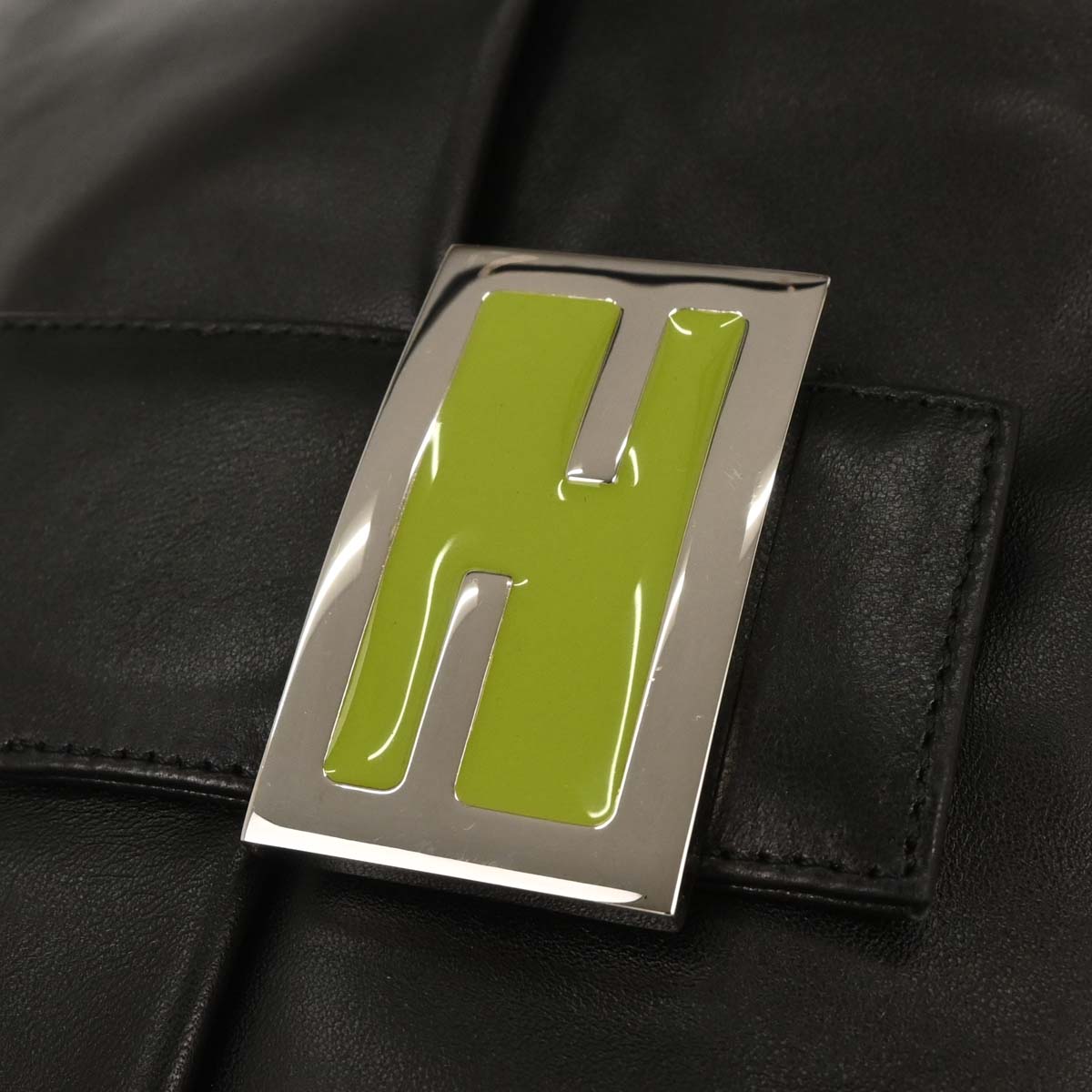 Fendi Black Leather Mamma Baguette Handbag