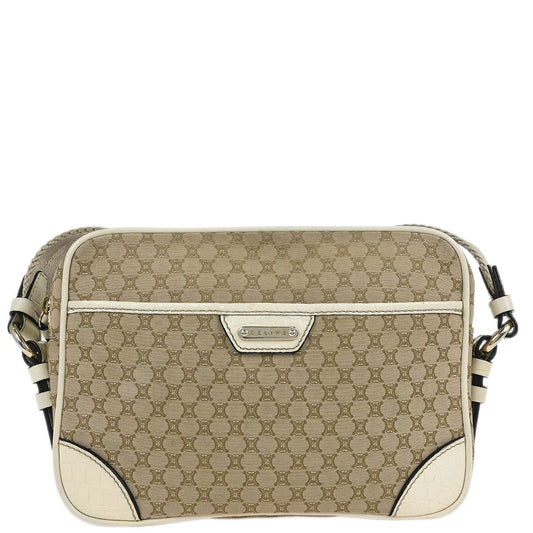 Celine * Beige Canvas Macadam Shoulder Bag
