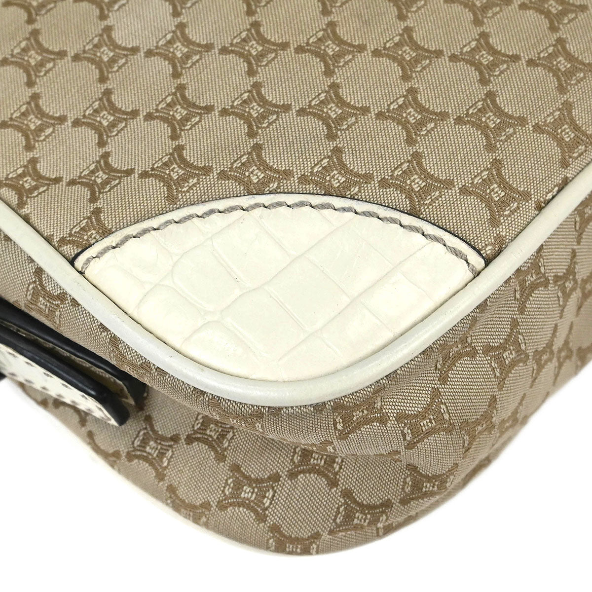 Celine * Beige Canvas Macadam Shoulder Bag