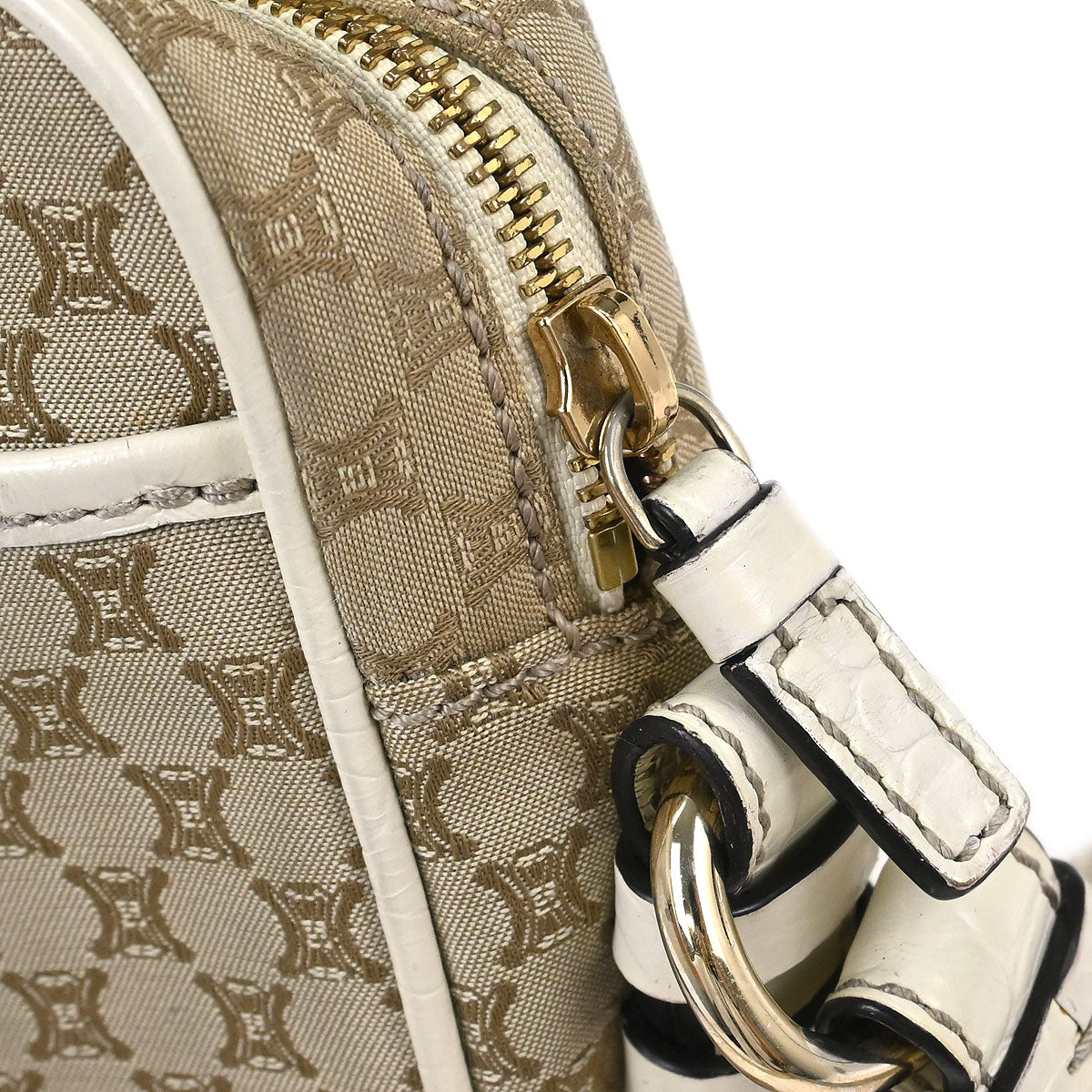 Celine * Beige Canvas Macadam Shoulder Bag