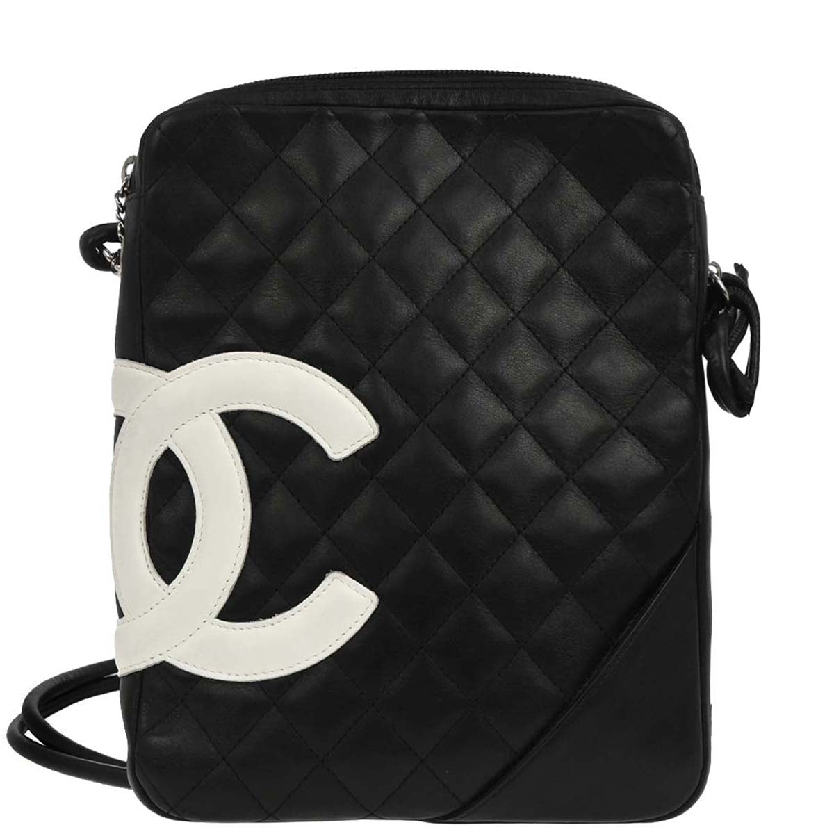 Chanel 2004-2005 Black Calfskin Cambon Ligne Shoulder Bag
