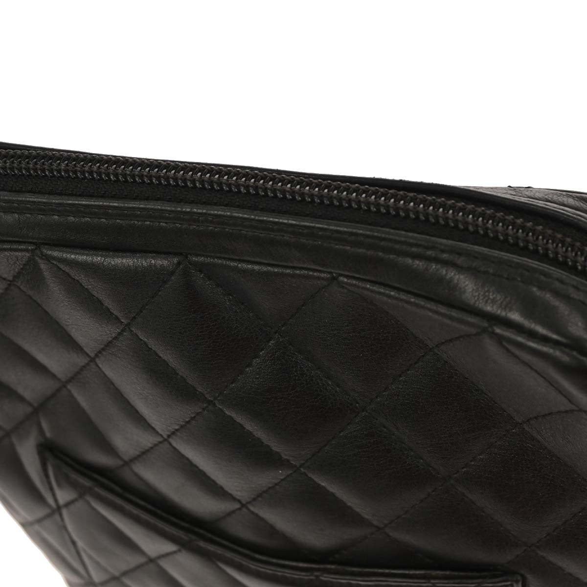 Chanel 2004-2005 Black Calfskin Cambon Ligne Shoulder Bag
