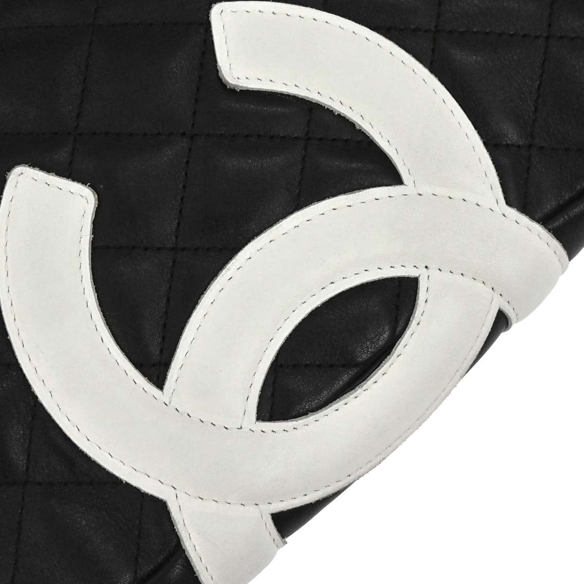 Chanel 2004-2005 Black Calfskin Cambon Ligne Shoulder Bag