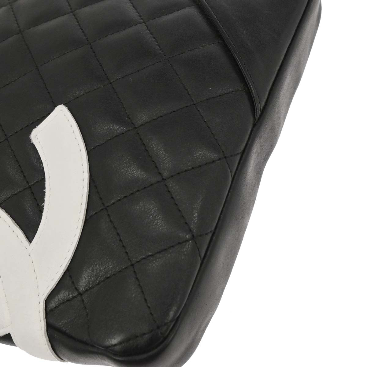 Chanel 2004-2005 Black Calfskin Cambon Ligne Shoulder Bag