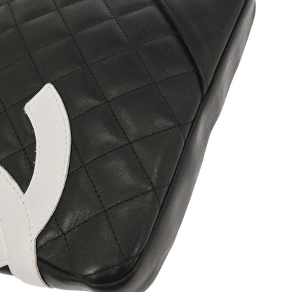 Chanel 2004-2005 Black Calfskin Cambon Ligne Shoulder Bag